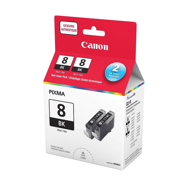 Canon Cartouche d'Encre CLI-8 Noir Original 2 Pack Combo