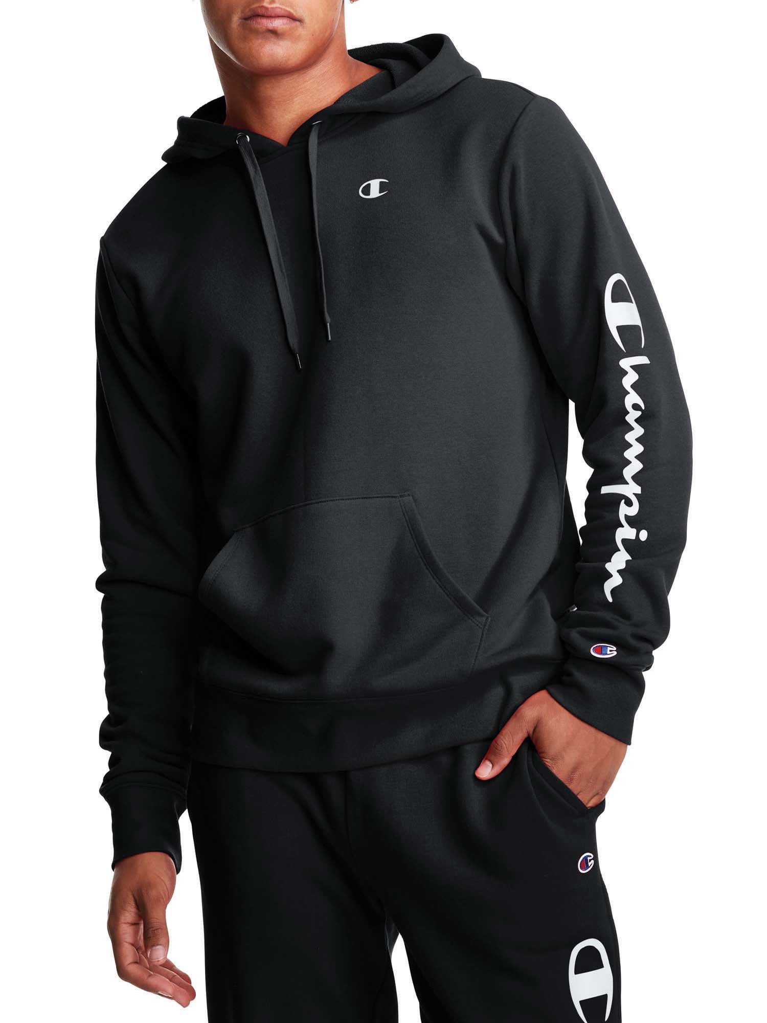 Champion sweatpant big logo vintage 90\u2019s black color champion sweatshirt hoodie jumper pullover jacket shirt size M