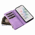 thumbnail image 7 of TECH CIRCLE Wallet Case for Google Pixel 7, Google Pixel 7 Case for Women Men Durable PU Leather Kickstand Magnetic Buckle Flip Folio Strap Wristlet Zipper Card Holder Phone Cases,Purple, 7 of 7
