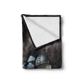 thumbnail image 2 of Galaxy Soft Flannel Fleece Throw Blanket, Spaceship in Interstellar Travel on a Galactic Starfield Alien Fantasy Science Fiction, Cozy Plush for Indoor and Outdoor Use, 60" x 80", Black, by Ambesonne, 2 of 6