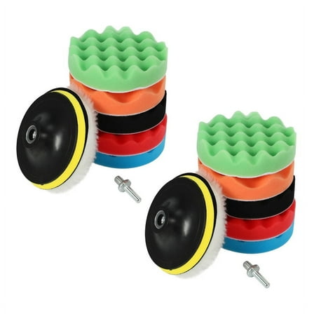16Pcs/Set Car Sponge Polishing Pad Set 5 Inch Buffing Waxing Pad for Boat Car Polisher Buffer Drill Wheel Polisher Tools