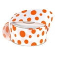 thumbnail image 1 of White Grosgrain Polka Dot Ribbon, 1-1/2-Inch, 25 Yards, Orange, 1 of 1
