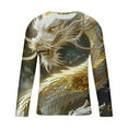 thumbnail image 5 of Zynviq Shirt for Men Long Sleeve Yellow Graphic 3D Dragon Printed Funky T-Shirt Top for Men L, 5 of 5
