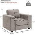 thumbnail image 2 of Oversized Accent Chair with Widen Arms, Chenille Fabric Modern Chair, Washable Covers, Comfy Upholstered Large Chair Armchair Sofa Chair Reading Chair for Living Room Bedroom Office,for Dining Rooms, 2 of 7