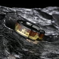 thumbnail image 6 of King Will Mens Deer Forest Hunting 8mm Tungsten Carbide Sandalwood Inlay Wedding Band for Men Engagement Ring Polished Charming Jewelry Black and Gold Size 8, 6 of 8