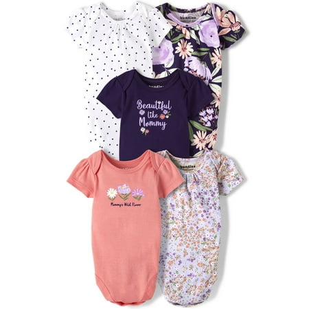 

The Children s Place Baby Short-Sleeve Multi-Pack Bodysuits 5-Pack Sizes 0-12M