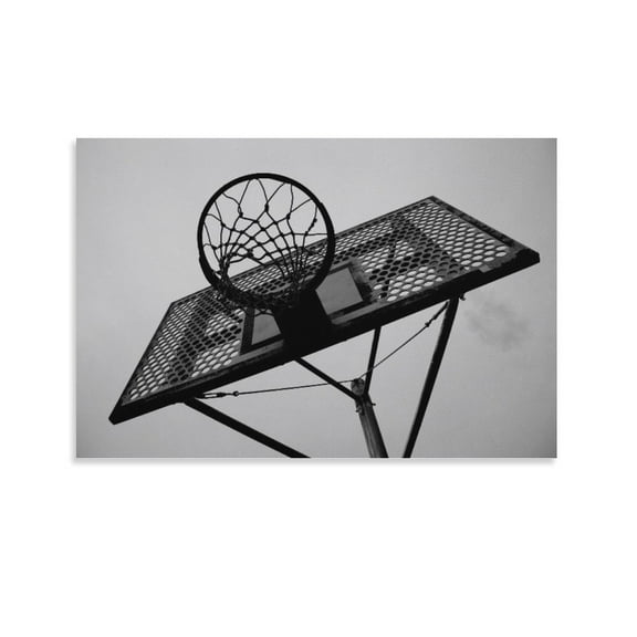 Basketball Sports Monochrome Canvas Art Poster And Wall Art Picture Print Modern Family Bedroom Decor Posters,Unframe-style,20x30inch(50x75cm)