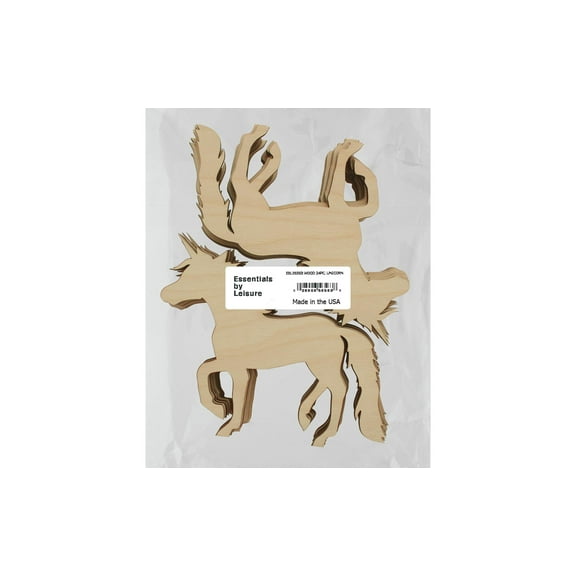Essentials By Leisure Arts Arts Flat Wood Shape 24pc Unicorn
