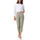 thumbnail image 2 of Pantalones de negocios casuales para mujer INSPIRE CHIC, de longitud recortada, para trabajo y oficina, con bolsillos, talla XL, color caqui, 2 of 6