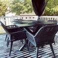 thumbnail image 3 of PURPLE LEAF 7 Pieces Patio Dining Set, Rectangular Aluminum Outdoor Table and 6 Wicker Chairs with Cushions for Garden Kitchen and Porch, Grey, 3 of 11