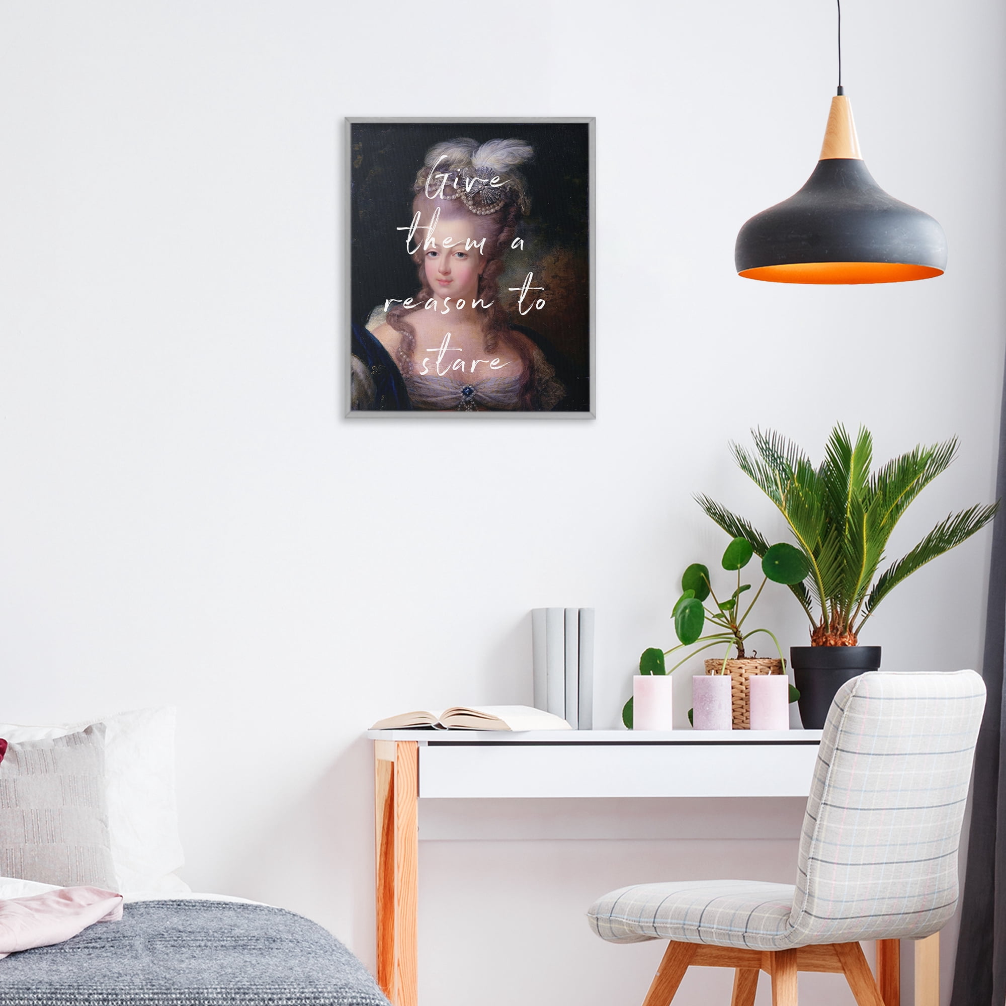 Stupell Industries Give Them A Reason To Stare Gray Framed Giclee Art, design by Tina LeCour