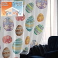 thumbnail image 5 of Happy Easter Blackout Curtains for Bedroom/Living Room, Pinch Pleated Black Out Curtains, Spring Funny Colorful Eggs Star Flowers Room Darkening Window Drapes with Hooks 2 Panels, 59"x70", 5 of 8