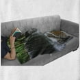 thumbnail image 6 of Nature Soft Flannel Fleece Blanket, Waterfall at Forest in Tropical Environment Unusual Woodland Scenery, Cozy Plush for Indoor and Outdoor Use, 50" x 60", Forest Green Brown White, by Ambesonne, 6 of 6