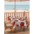thumbnail image 2 of Outdoor Tablecloths with Umbrella Hole & Zipper, Pink Strawberry 54x80 Inch Tablecloth Rectangle, Spring Floral Watercolor Summer Botanical Waterproof Table Cloth, Patio/Pool/Picnic Table Covers, 2 of 8