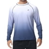 WEILANXIN Store Weilanxin Long Sleeve Swim Shirts for Men Sun Protection Shirt Running Rashguard UPF 50+ UV Swimwear Athletic Workout White Gradient Navy Size S