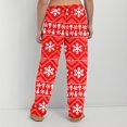 thumbnail image 5 of Adult Fashion Christmas Print Casual Pants with Drawstring Elastic Waist, Comfortable Sleepwear and Loungewear Trousers for Home Use,Red,XL, 5 of 6