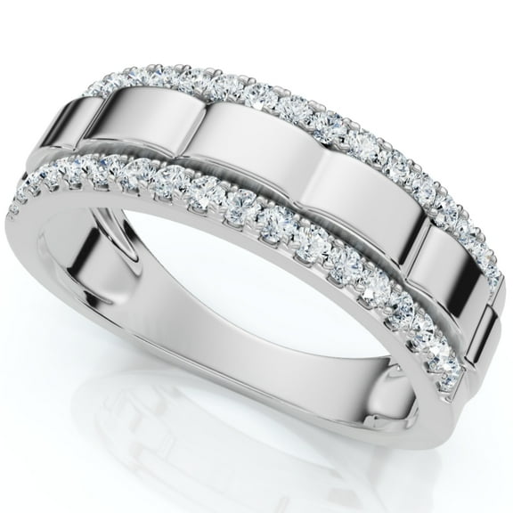 Pompeii 1/2Ct Men's Diamond Ring in 10k White or Yellow Gold (G/H,I1-I2)