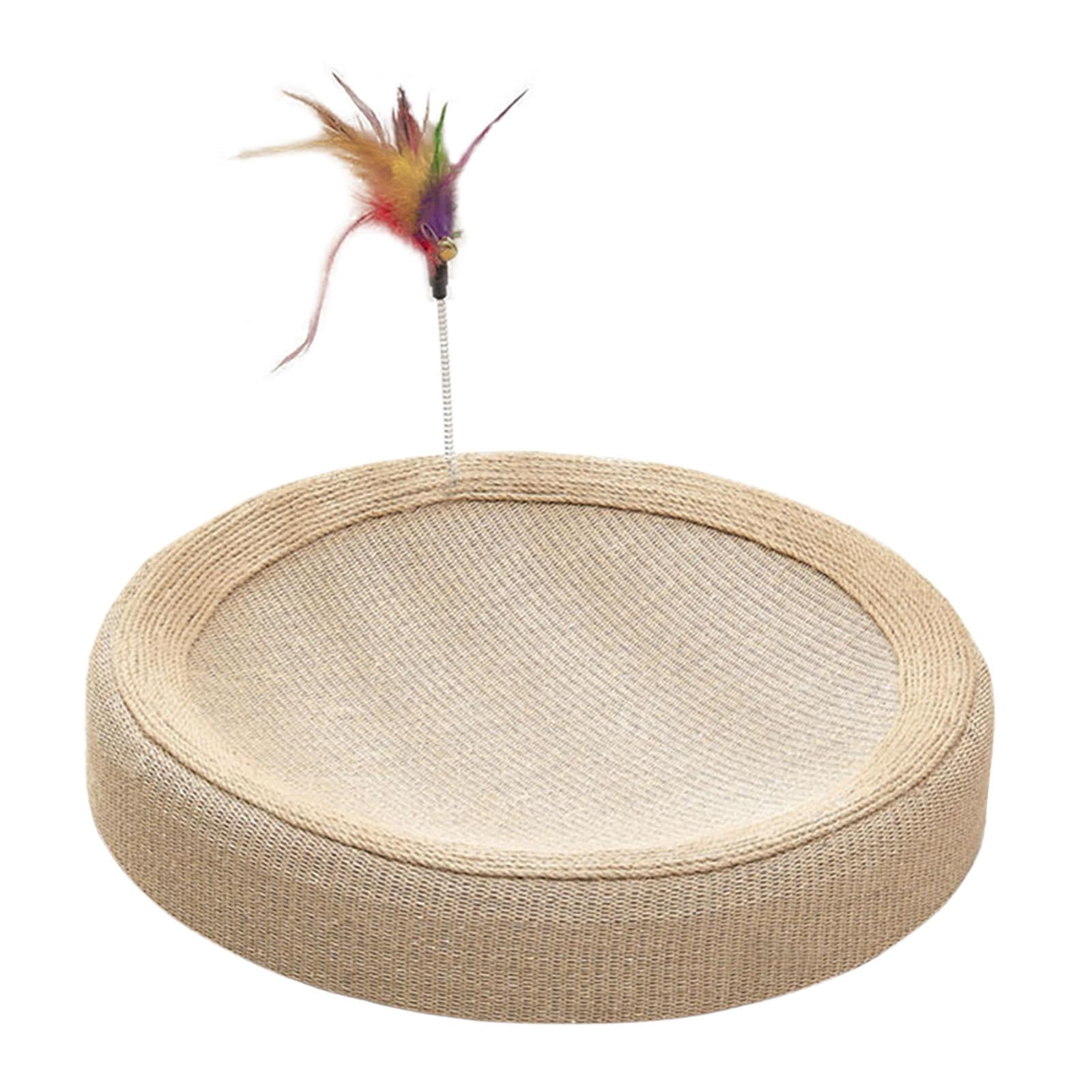DOLITY Cat Scratcher Bed Non Slip Wear Resistant Kitty Pet Supplies Cat Scratch Pad round and cat teaser