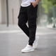 thumbnail image 1 of Ceisia Men Solid Color Loose Casual Pants Elastic Waist Drawstring Sports Gift Work Trousers, 1 of 9