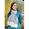thumbnail image 5 of Sapphire Blue woolen Scarf with zigzag Prints For Women Exquisite Unique Summer/Spring Collection Lightweight Soft Scarf Shawl Wrap., 5 of 5