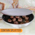 thumbnail image 4 of Pantalla antisalpicaduras de malla fina de acero inoxidable de 13" con patas de apoyo y mango de agarre cómodo negro, 4 of 6