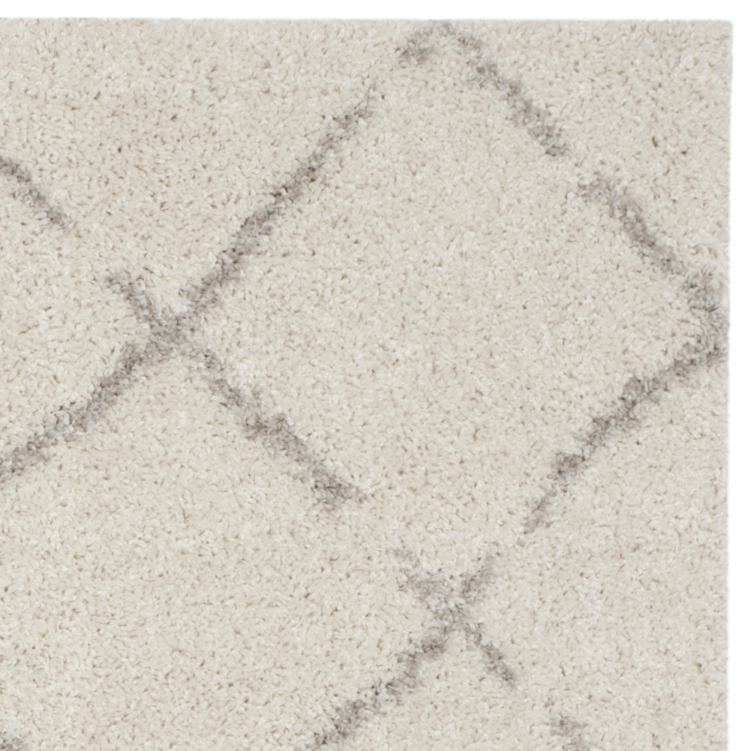 SAFAVIEH Arizona Zarif Geometric Shag Area Rug, Ivory/Beige, 8' x 10'