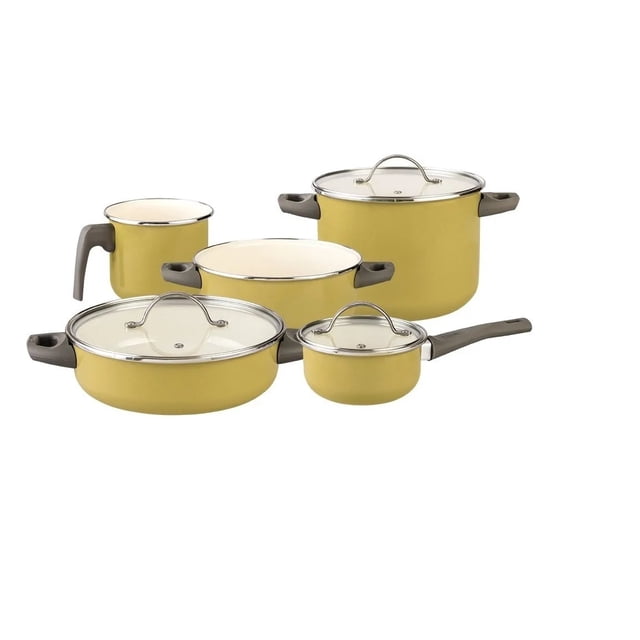 Batería De Cocina Cinsa Healthy Living De 8 Piezas Color Verde Olivo