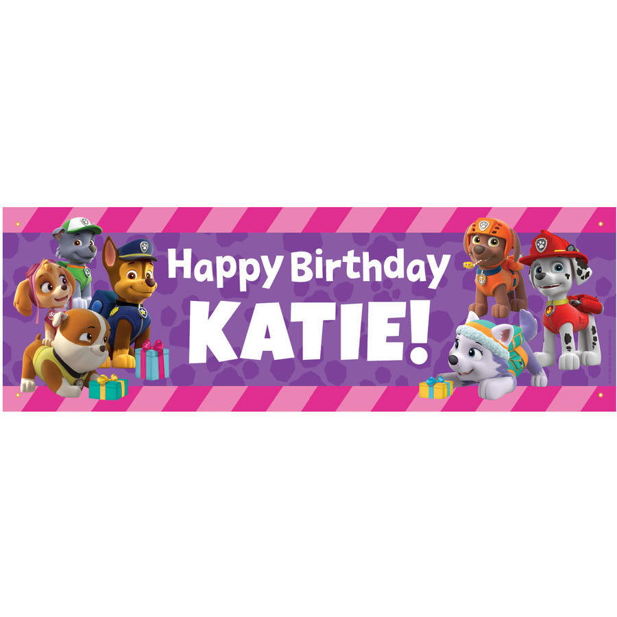 Children Party Banner 2 X Personalised PAW Patrol Skye Birthday Party Banners