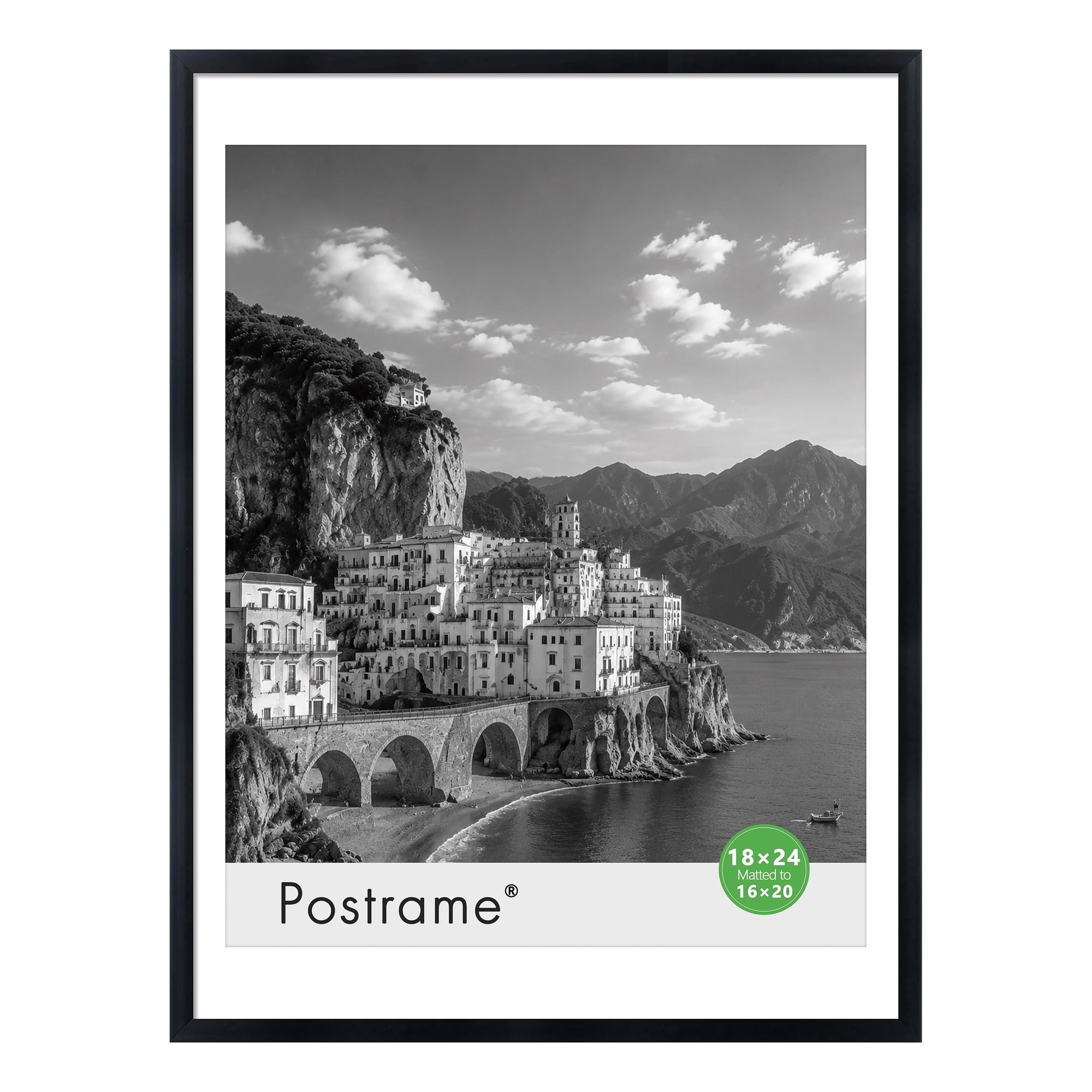 Postrame 18x24 Picture Frame Black, Display Pictures 16x20 or 18 x 24, Photo Frames for Wall Hanging