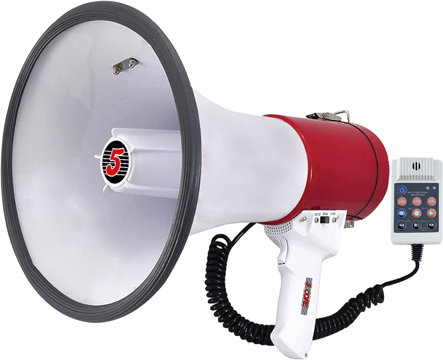 Electronic Alarm Siren Horn for Home Security System Horn Speaker Portable Speaker Handheld Megaphone Grip Loudspeaker Record Play with Siren 