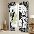 thumbnail image 3 of Manfei Gothic Spider Web Curtains Pack of 2 (42x84 Each) for Kids, Happy Halloween Curtains Blackout, White Black Damask Bedroom Curtains, Living Room Curtains Decor, 3 of 6