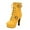 Yellow, variant on Mid Calf Boots Women Kitten Heel Square Toe Lace-Up Booties Casual Outdoor Comfortable Dressy Boots Winter Warm Shoes for Women White 6