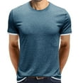 thumbnail image 1 of Bowake Summer Tops for Men Round Neck Short Sleeve Basic Shirts Casual Solid Color Sports Workout Blouse Tees, 1 of 5
