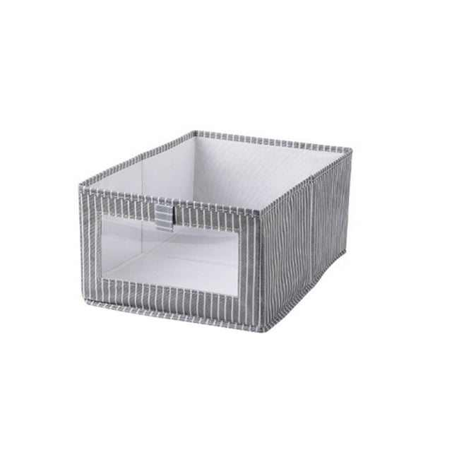 Naiovety Caja de almacenamiento Contenedores de tienda de ahorro de espacio Manija duradera Ventana visual Cajas para el hogar Manta Ropa Almacenamiento y organización del hogar gris 2