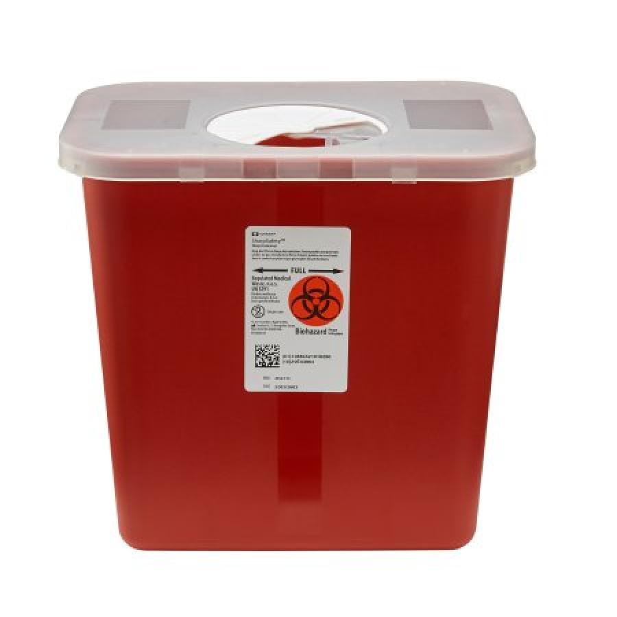 SharpSafety Sharps Container, 2 Gallon, Short Waste Can Style, Vertical
