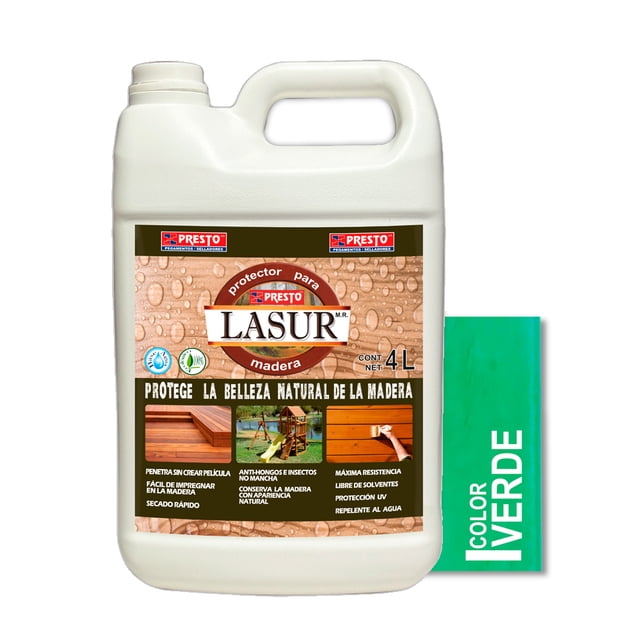 Protector para Madera Presto Lasur Verde 4L