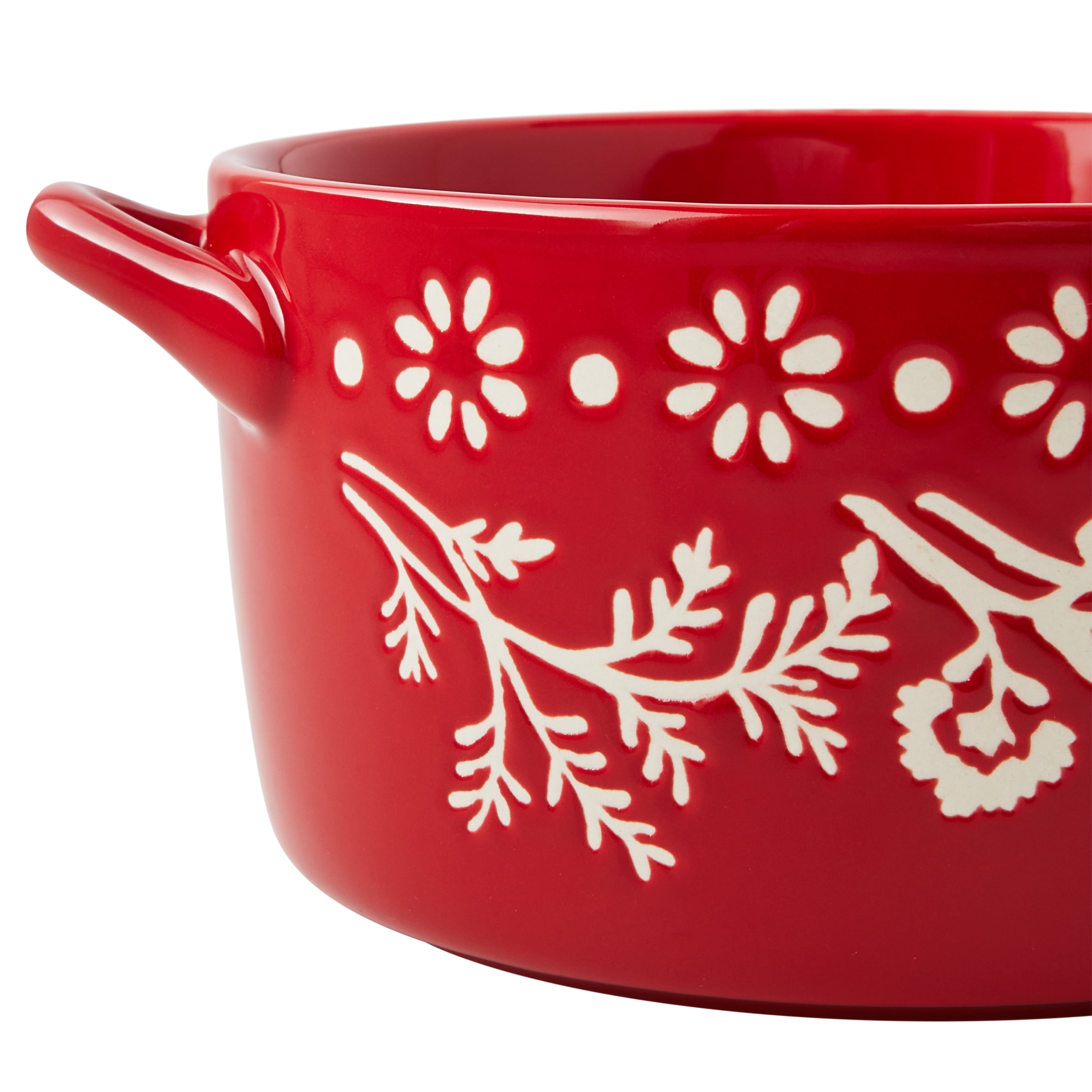 (4 pack) The Pioneer Woman Fancy Flourish Round Ceramic Casserole Dish with Lid
