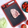 thumbnail image 6 of 4-in-1 Defrosting Tray for Frozen Meat - Meat Thawing Tray with Built-In Knife Refiner, Garlic Grater & Cutting Board - Thawing Plate for Frozen Food - Non-Slip, Dishwasher Compatible - Red, 6 of 8