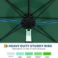 thumbnail image 5 of EastVita 9Ft Patio Umbrella with Solar Lights 32 LED Lights and Tilt Crank 8 Ribs Market Umbrella Polyester Fabric Dark Green, 5 of 6