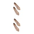 thumbnail image 1 of Qarigey 1 par de mocasines de diamantes de imitación para el tiempo libre para mujeres, zapatos de tacón plano para niñas, zapatos de Ballet Oro Tamaño 37 2Conjunto, 1 of 1