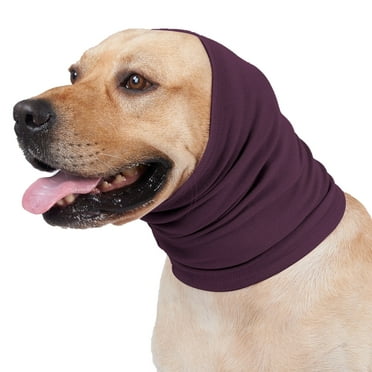 Harikaji Dog Quiet Ears Covers for Anxiety Relief & Calming Dogs, Short Fleece Dogs Hats Hoodies Dog's Ear Muffs Headband, Noise Dog Ear Protection for Small Medium Large Dog Dark Purple S
