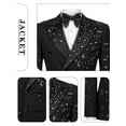 thumbnail image 5 of Beauty-Emily Men's Gold Foil Print Double-Breasted Suit Set – Slim Fit Two-Piece Blazer & Pants, Luxury Metallic Accent Formal Suit for Party, Wedding & Prom, 5 of 8