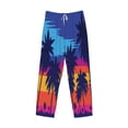 thumbnail image 4 of Daiia Beach with Palm Trees Men's Sleep Pant with Pockets and Drawstring,Pajama Pants-Small, 4 of 9