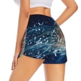 thumbnail image 2 of Uemuo White Jellyfish Dansing in the Ocean Pattern Women's Athletic Shorts High Waisted Running Shorts with Liner Pockets Gym Elastic Workout Shorts-Medium, 2 of 9