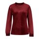 thumbnail image 2 of TaTaai Ladies Long Sleeve Round Neck Top Velvet Mesh Insert Blouse Solid Color Dressy Casual Evening Wear Gift, 2 of 6