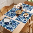 thumbnail image 5 of Watercolor Blue Flowers Placemats Set of 6, Blue Floral Non-Slip Place Mats Washable Table Mats for Kitchen Dining Table Decorations Indoor/Outdoor, 5 of 9
