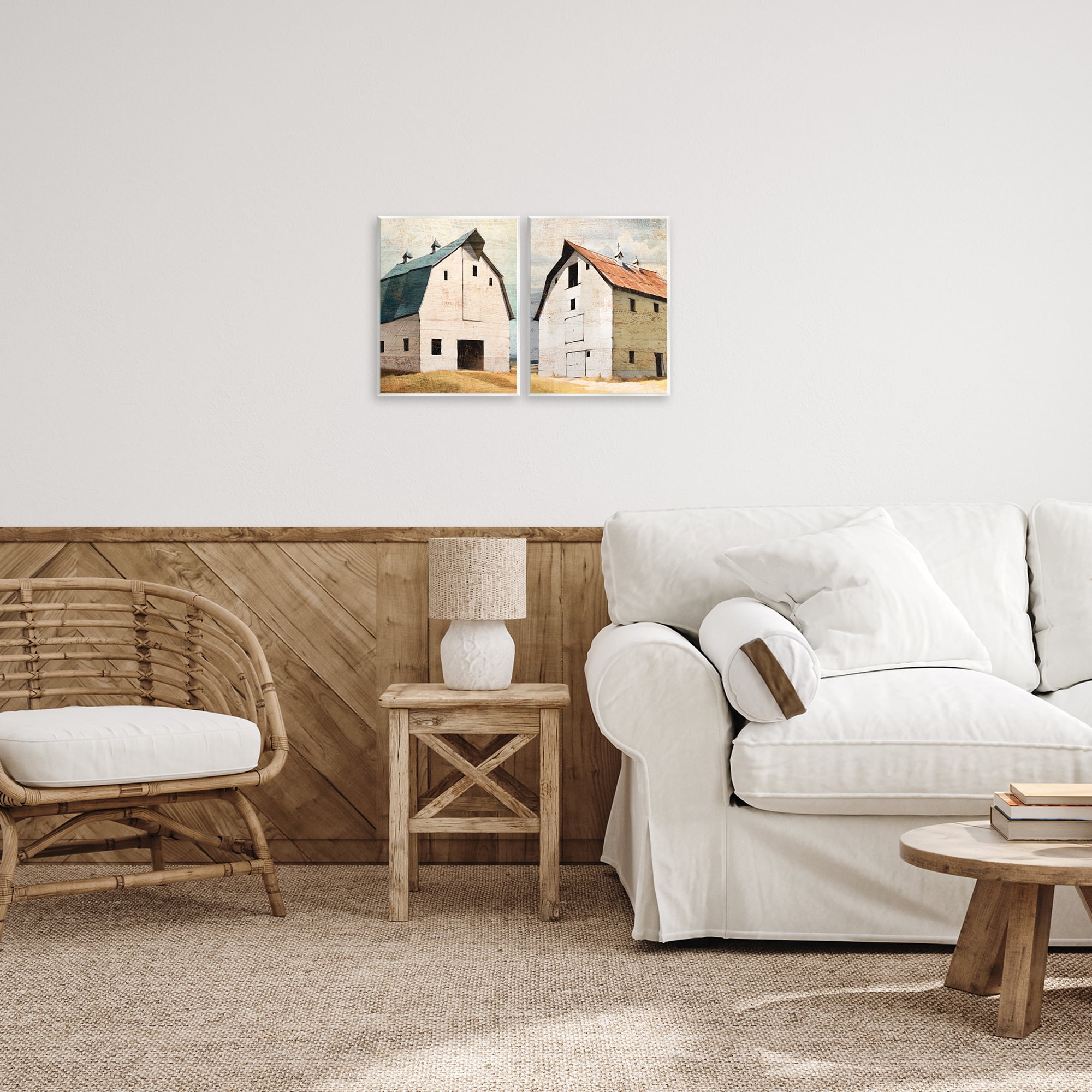 Stupell Industries Rustic Big Barns 2 Piece Wall Plaque Art Set, design by Susan Jill