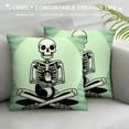thumbnail image 3 of PHYHOO Skull and Pillow Covers Hallowmas Thanksgiving Farmhouse Outdoor Throw Pillowcase Sofa Decorative Cushion Case（Green）, 3 of 5