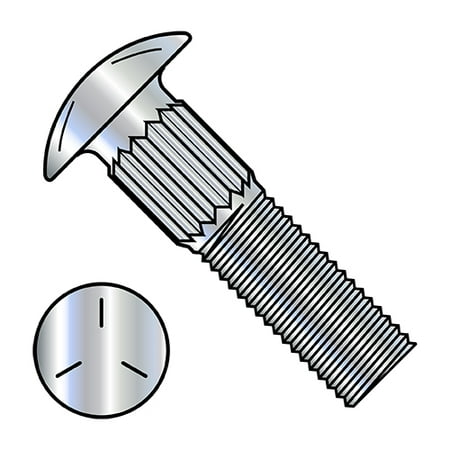 

5/16-18X1 1/4 Ribbed Neck Carriage Bolt Grade 5 Fully Threaded Zinc (Pack Qty 1 100) BC-3120CR5