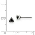 thumbnail image 3 of Stainless Steel Polished 4mm Black Triangle CZ Stud Post Earrings; for Adults and Teens; for Women and Men, 3 of 3